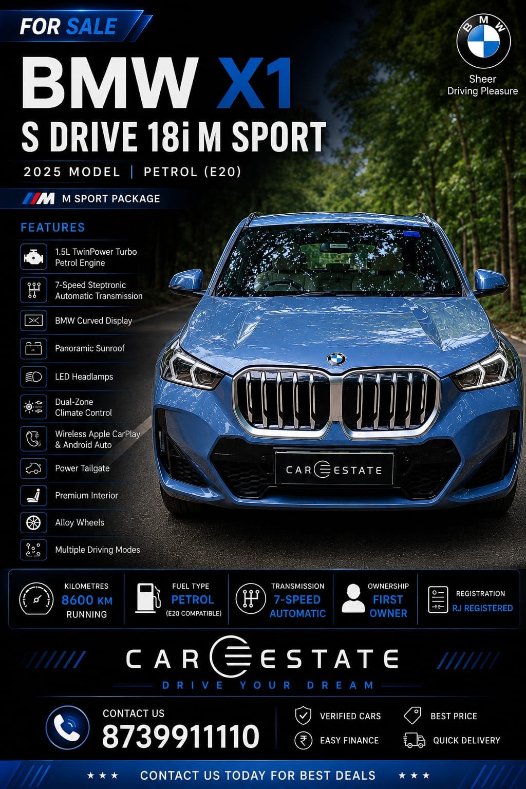 BMW X1 S Drive 18i M Sport Automatic 2025 Model in Petrol